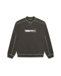 CONTRAST STITCH MOCK NECK SWEATSHIRT