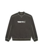 CONTRAST STITCH MOCK NECK SWEATSHIRT