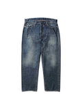 WASHED DENIM WIDE PANTS