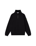 6100021 BRUSHED ORGANIC COTTON HALF-ZIP FLEECE