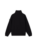6100021 BRUSHED ORGANIC COTTON HALF-ZIP FLEECE