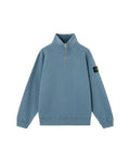 6100021 BRUSHED ORGANIC COTTON HALF-ZIP FLEECE