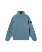 6100021 BRUSHED ORGANIC COTTON HALF-ZIP FLEECE