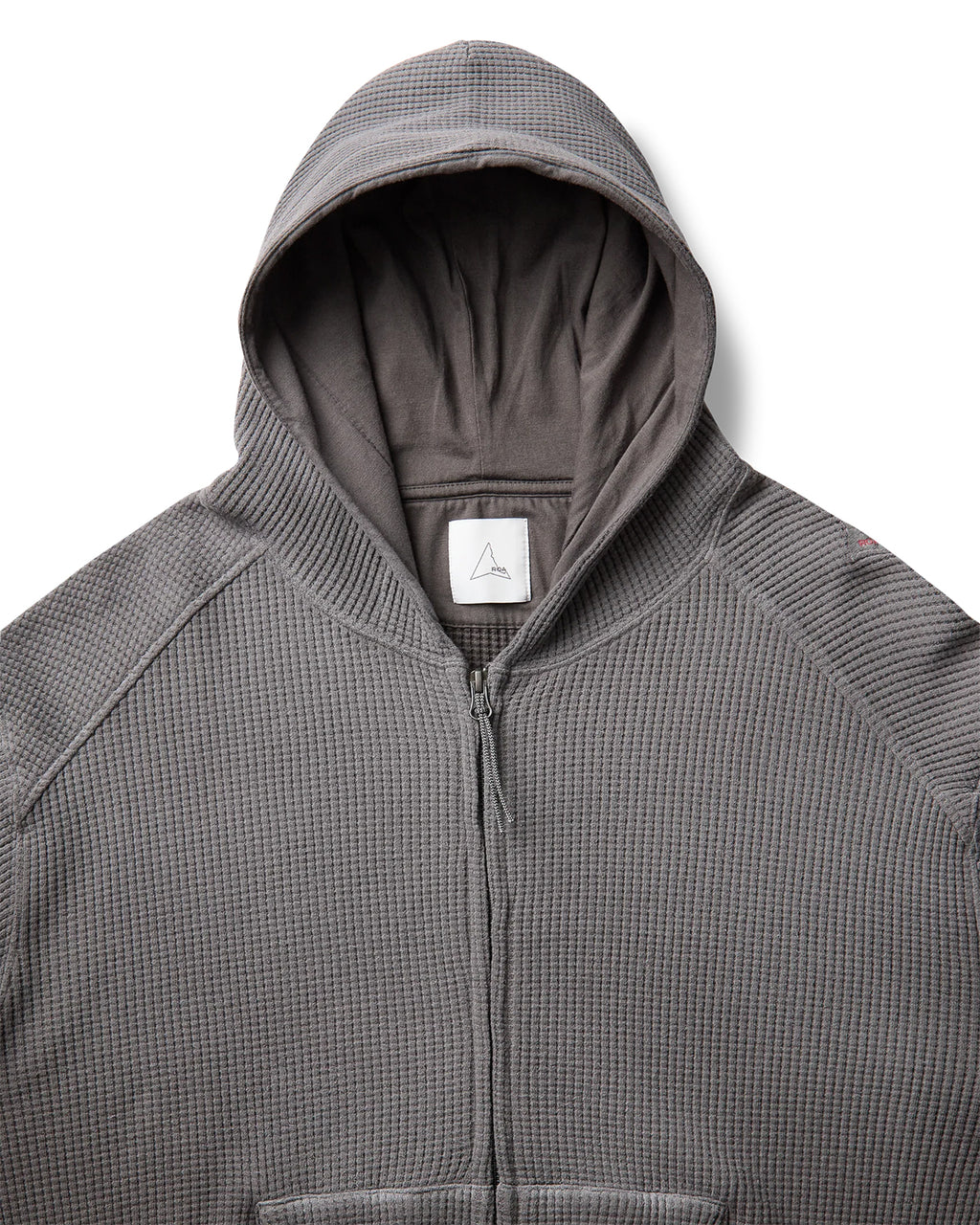 ROA BEE SUN FADED ORGANIC WAFFLE ZIP-UP HOODIE
