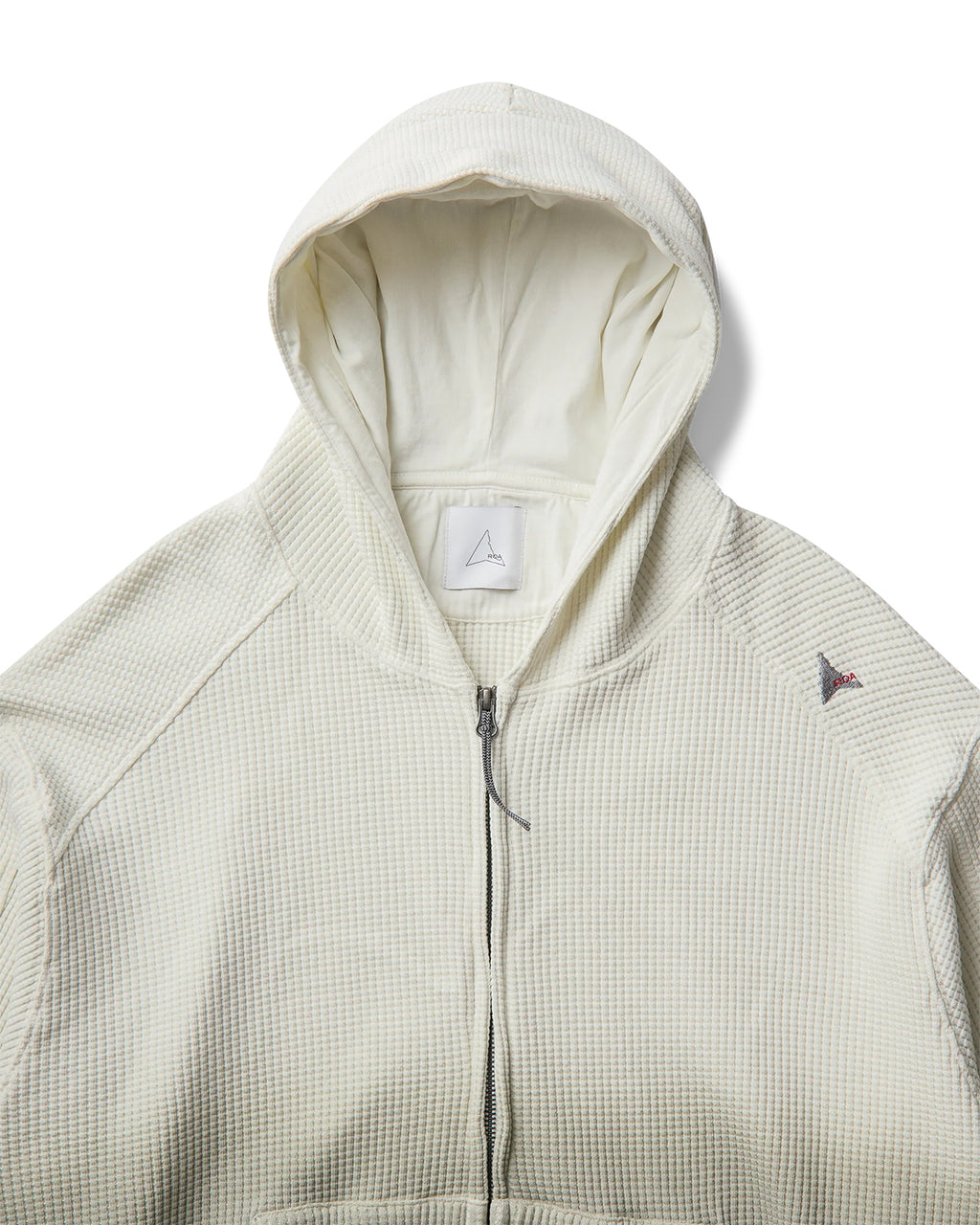 ROA BEE SUN FADED ORGANIC WAFFLE ZIP-UP HOODIE