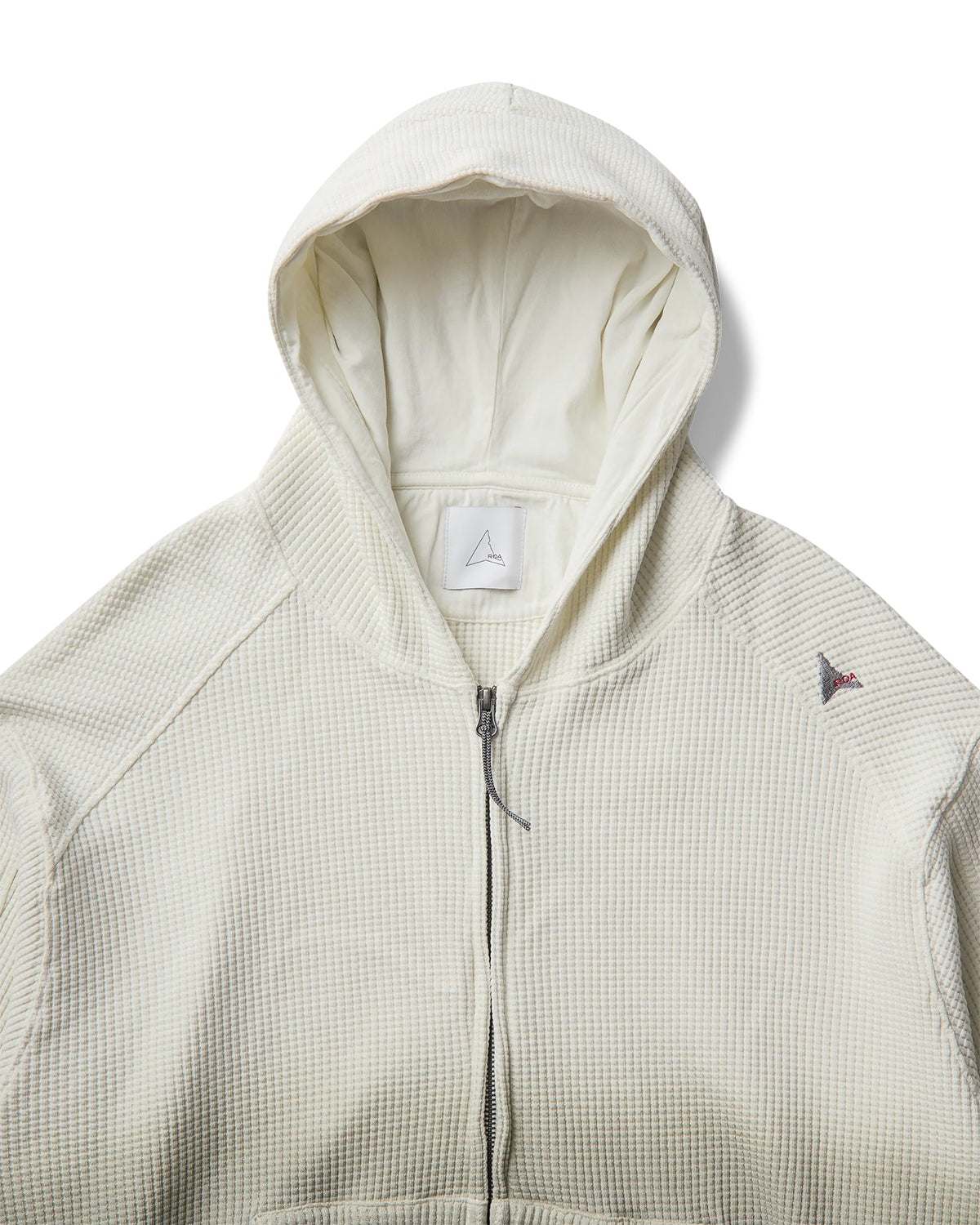 ROA BEE SUN FADED ORGANIC WAFFLE ZIP-UP HOODIE