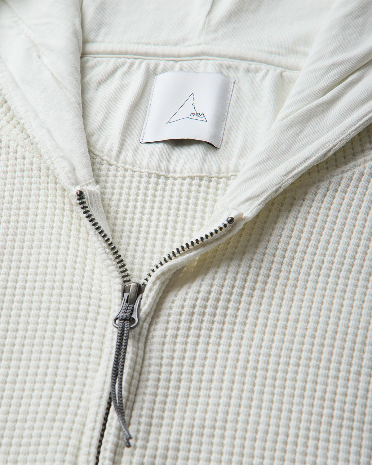 ROA BEE SUN FADED ORGANIC WAFFLE ZIP-UP HOODIE